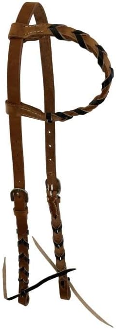 Showman Argentina Cow Leather Single Ear Headstall w/Colored Lacing