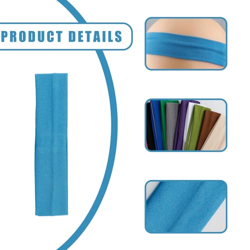 Wellrun 12pcs Sports Headbands,Soft Elastic Sweat Absorbing Head Wraps,Multicolor Non Slip Stretch Hair Bands for Makeup Workout Yoga Running - Image 3