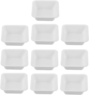 10pcs Weighing Boat Lab Weigh Boats Cement Mixing Powder Weigh Boats Scale Tray Lab Weigh Dish Weights for Weighing Small Boats 250ml Weighing Tray Funnel Diamond Plastic White