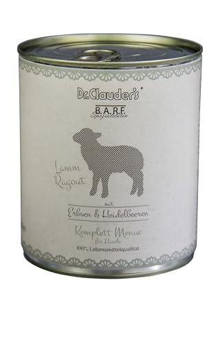Dr. Clauder's Nassfutter für Hunde | Barffutter | 6 x 800 g | verschiedene Geschmacksrichtungen | (6 x 800 g, Lammeintopf)