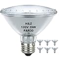 H&Z Par30 Short Neck, 6 Pack High Output Par30s Halogen 39W 120V, Par30 Dimmable Warm White 3000K, 39W Par30 Flood Light with E26 Medium Base for Recessed Trim Lighting, Track Light