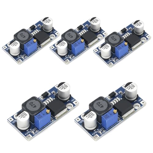 LM2596 Buck Converter & Voltage Regulator Module (5 Pack) - Adjustable Step Down DC to DC Power Supply,3.0-40V to 1.5-35V Output,High Efficiency for DIY Electronics,Arduino,Raspberry Pi Projects