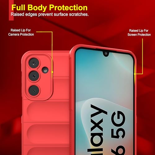 Image of amazon basics Back Case Cover for Samsung Galaxy M16 5G | Liquid Silicon Magic Case for Samsung Galaxy M16 5G with Camera Protection | Red