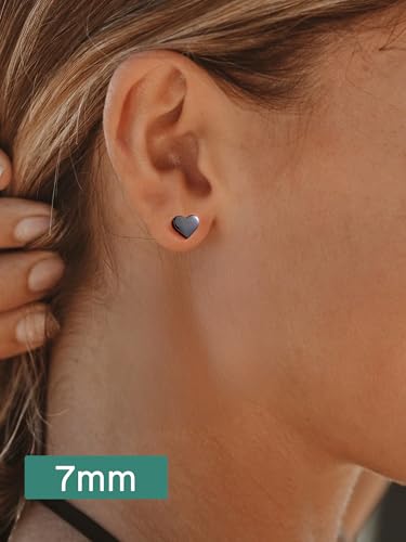 ChicSilver Hypoallergenic 925 Sterling Silver Stud Earrings, Dainty Simple Heart/Star/Moon/Lightning/Butterfly Earrings for Women (with Gift Box)2