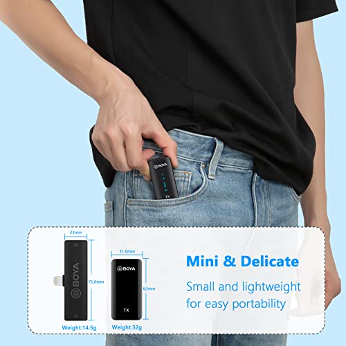 Boya Xm6-S3 Wireless Lavalier Microphone For Iphone/Ipad,2.4Ghz Wireless Lapel Microphone With Oled Display & Bulit In Microphone For Youtube,Tiktok Live Stream, Video Recording, Vlogging #TOP7