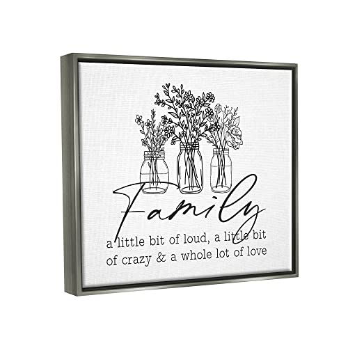 Image of 'Heartwarming Family Phrase Botanical Blossoms'| Floating Frame Canvas Art