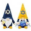Gehydy Set of 2 Hanukkah Gnomes Plush Chanukah Christmas Decoration Gnome Handmade Scandinavian Tomte Stuffed Xmas Decor for Home Kitchen Tiered Tray Blue Orange