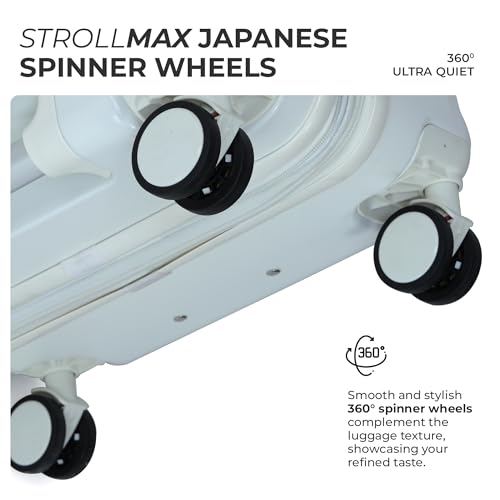 Image of Verage Luxe Romero Set of 2 (M+L) Polycarbonate Hard Shell Luggage with TSA Lock, Lightweight Trolley Suitcase with Double Spinner Wheels, 5-Year International Warranty (24 /28,White)