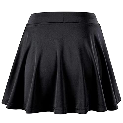 Nyeemya - Nyeemya Jupe de Tennis Badminton Enfant Fille Plissée Jups Short de Sport Fitness Ecole Uniforme Scolaire Jupe de Danse Patinage Base-Ball Yoga Noir 10-11 Ans