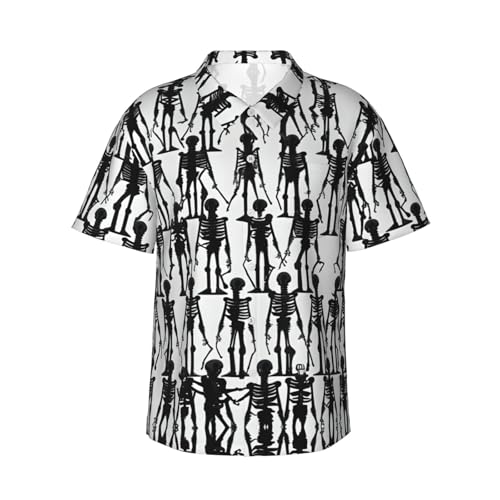 Chemise hawaïenne noire à imprimé crâne floral gothique tropical et short d'été