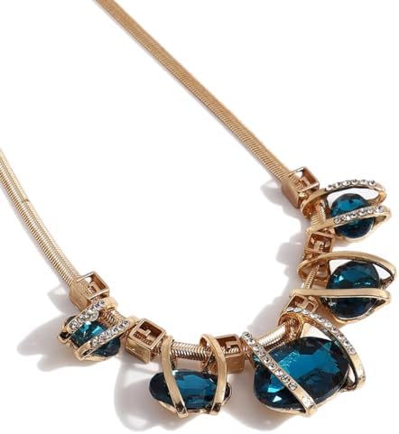 Shining Diva Fashion Latest Stylish Fancy Crystal Necklace for Women and Girls (Blue)(rrsd15574np)