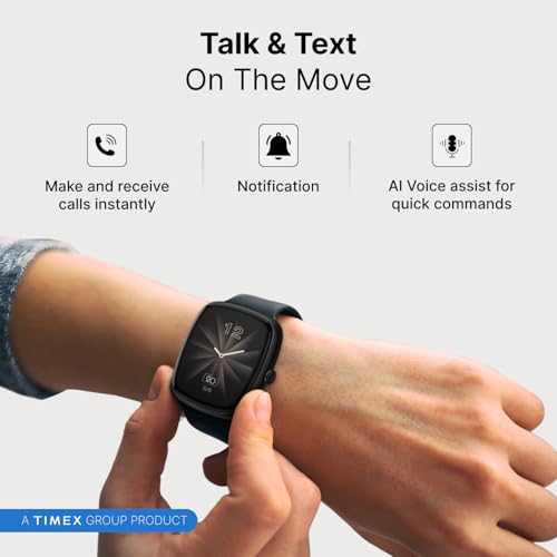 Image of TIMEX iConnect Calling Ace+ 1.83 inch(4.6 cm) 3D UI Display with Functional Crown and BT Calling Smartwatch for Unisex - TWIXW1500T