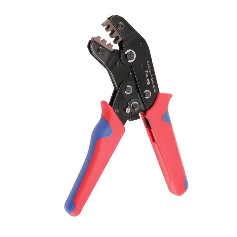 UpToDateTools Non-insulated 20-13 AWG Open Barrel Crimping Tool 0.5-2.5mm², Ratcheting Crimper for Dupont Molex JST TE Terminals & EPC PCIE SATA Pins - SNA-48B 4