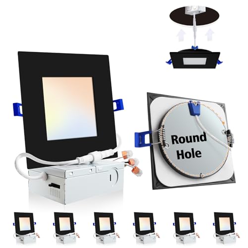 Adetu 6 Pack Square LED Recessed Lighting