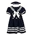 Classykidzshop Navy Girl Sailor Dress with White Strip