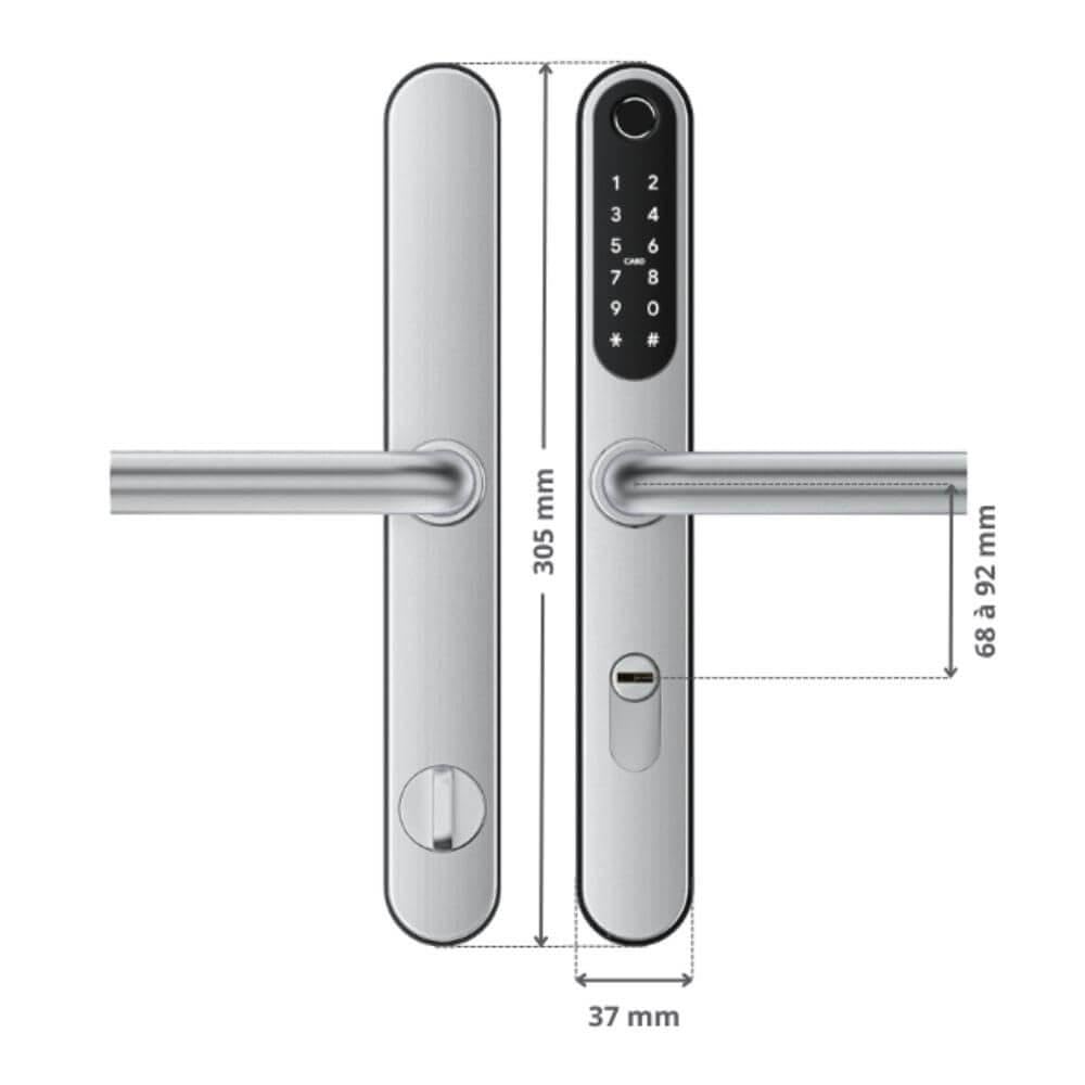 Serrure connectée LOCKY-9 V4 Biométrique, Code, Badge, App, Bluetooth