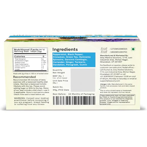 Image of Teacurry Tummy Fat Tea (30 Tea Bags | 1 Month Pack) - Lose Weight Around your Belly | Slim Belly | For Men and Women