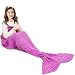 JR.WHITE Mermaid Tail Blanket for Kids and Adults,Hand Crochet Snuggle Mermaid,All Seasons Seatail Sleeping Bag Blanket (Pastel Pink)