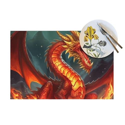 Sets de table thermorésistants et antidérapants motif dragon - 6