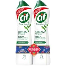 Cif Original Multipurpose Surface Cleaner Cream for Kitchen & Bathroom, Ocean Breeze Scent, 100% Dirt Removal with Natural Cleaning Particles, 2x500ml