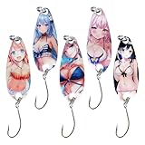 Vhjlfig Señuelos de pesca Hard Beach Girls de mar profundo, 5 unidades de cebo brillante para bagre, trucha, perca, perca, lago, río, mar