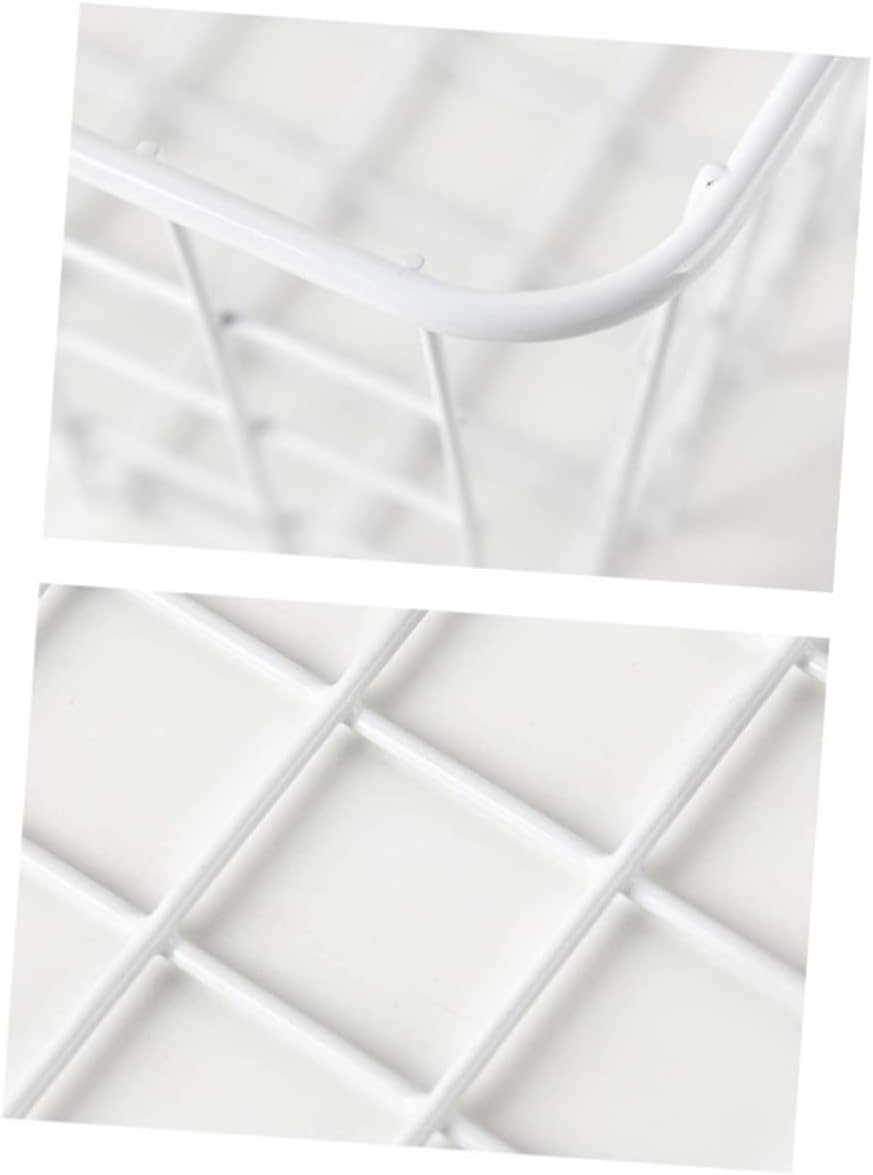Wrought Iron Storage Basket Lining Cloth White Desktop Organizer for Toiletries Kitchen Seasoning Corrosion-resistant Storage