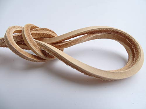 Genuine Leather Shoelaces With Lacing Needle (63"【160Cm】, Beige) #TOP1