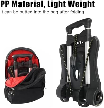 Folding Trolley Cart - Portable Hand Sack Two-Wheel Heavy Duty Luggage Carrier for Home, Travel, Shopping, Camping, Festival & Garden