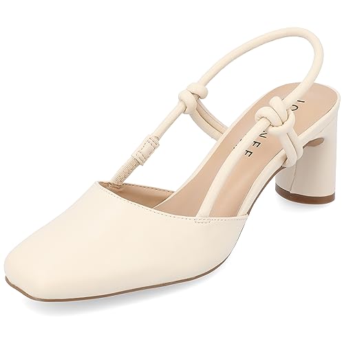 FAUX LEATHER SLINGBACK HEELS BY JOURNEE COLLECTION