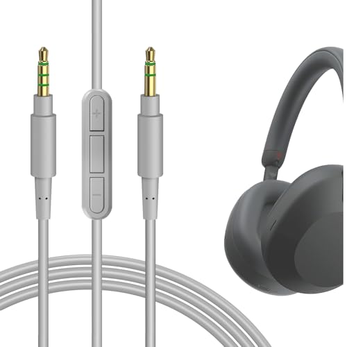 Geekria Audio Cable with Mic Compatible with Sony ULT WEAR, WH-1000XM6/1000XM5/1000XM4, WH-XB910N, WH-CH720N Headphones, 3.5mm Replacement Stereo Cord (5.6 ft / 1.7 m)