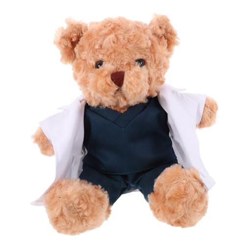 Garneck Peluche Docteur Ours Doux 30 Cm pour Garçon et Filles Peluche Décorative Présent Original Chambre Oreiller Multifonction Médicale