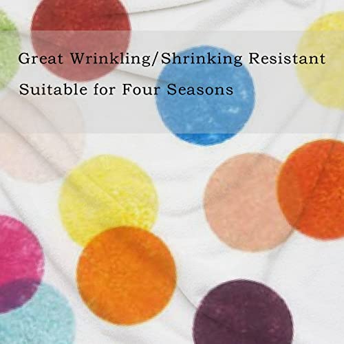 Colourlife Soft Microfiber Bed Blanket Colorful Polka Dot Throw Cozy Warm Flannel Fleece Blanket For Kids Women Bed Sofa Couch Beach 50X60 Inches #TOP3