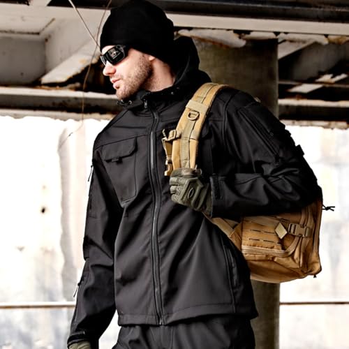 Men's Outdoor Tactical Jacket Softshell Waterproof Lightweight Windbreaker Multi Pockets Hunting Hiking Jackets4