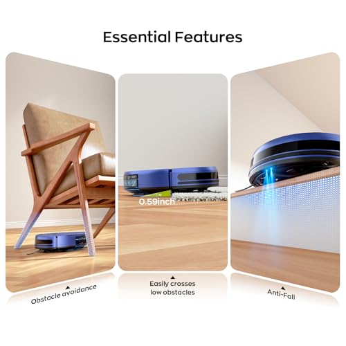 Image of MANVN Robot Vacuum and Mop Combo for Pet Hair, Robotic Vacuum for Hard Floors and Carpets, 2.87'' Ultra-Slim, with 3D Obstacle Avoidance, Wi-Fi /App /Voice Controlled, Self-Charging