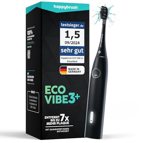 happybrush® Schallzahnbürste Eco Vibe 3+ – 'Die Höhle der Löwen' – TESTSIEGER –...