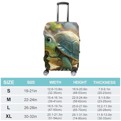 Turtle in The Sun Printed Luggage Cover Protector, Fits 18-32 Inch Luggage2