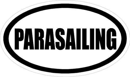 ANY AND ALL GRAPHICS Parasailing Euro Style 6\" Oval Sports Vinyl Decal Sticker