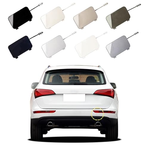 Goholy Car Rear Bumper Tow Hook Cover Compatible with Audi Q5 2008 2009 2010 2011 2012 2013 2014 2015 2016 2017 8R0807449 8R0807450 Trailer Cover Towing Eye Cap Unpainted Left Driver Side