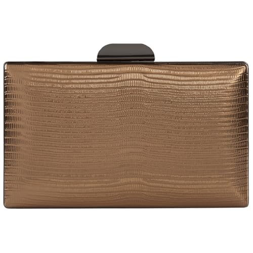 Image of JNB Women's Metallic Material Hard Case Evening Party Clutch
