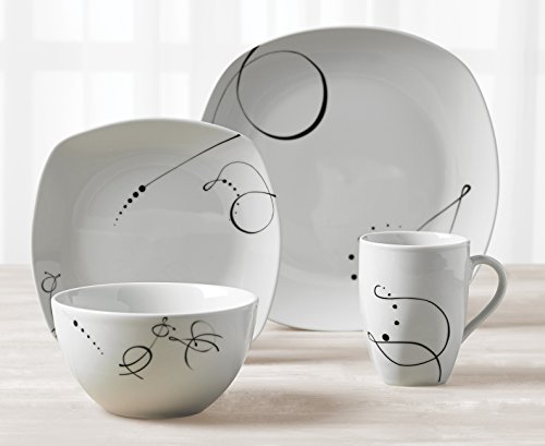 Pescara - 16 Piece Square Dinnerware Service for 4