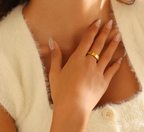 pdwznba love friendship ring 18k gold-plated stainless steel promise ring wedding band jewelry birthday gifts for women