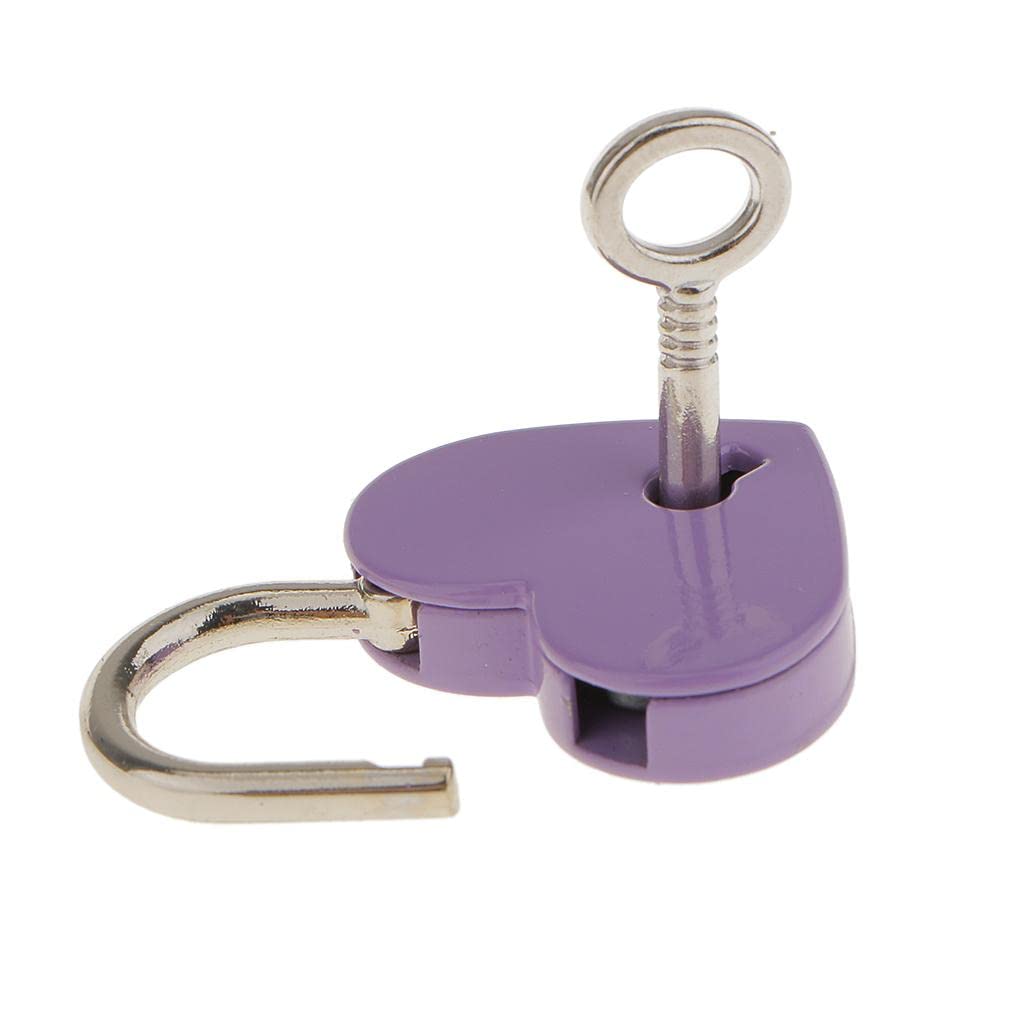 zoomella Mini Heart Shaped Padlock with Key Travel Luggage Suitcase Safety Lock Set - Purple M|Business & Industrial |Facility Maintenance & Safety |Other Locks|1 x Padlock1 x Key|Accessories, Organizer, Stora-picture-46
