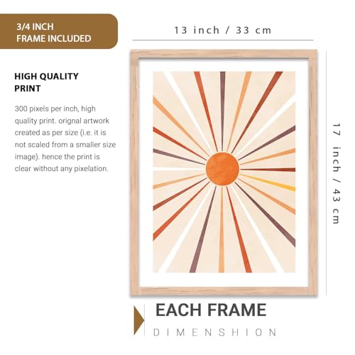 Image of kotart Aesthetic Abstract Art Home Decoration | Boho Floral Paintings With Frame For Living Room Bed Room Hotel Wall Decor Digital Reprint Set of 9 (13X17 inch)