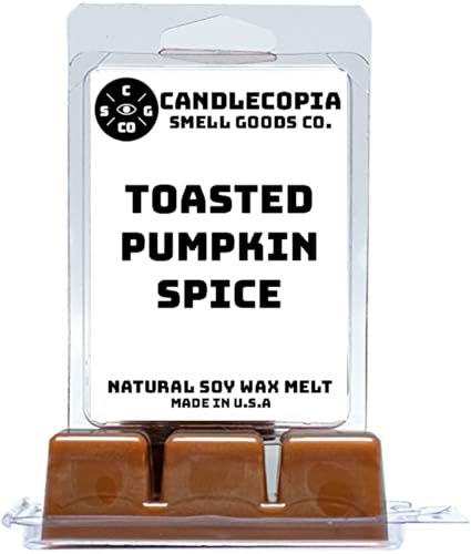 Candlecopia Toasted Pumpkin Spice Strongly Scented Hand Poured Vegan Wax Melts, 12 Scented Wax Cubes, 6.4 Ounces in 2 x 6-Packs