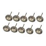 ZiStarlilife 10 Stück 22 mm Drahtbürsten, 3 mm Schaft, Kupferstahl-Polierscheiben für Drehschleifer, Metallgratentfernung, Holzschnitzerei, Steinentkalkung, elektronische Geräte