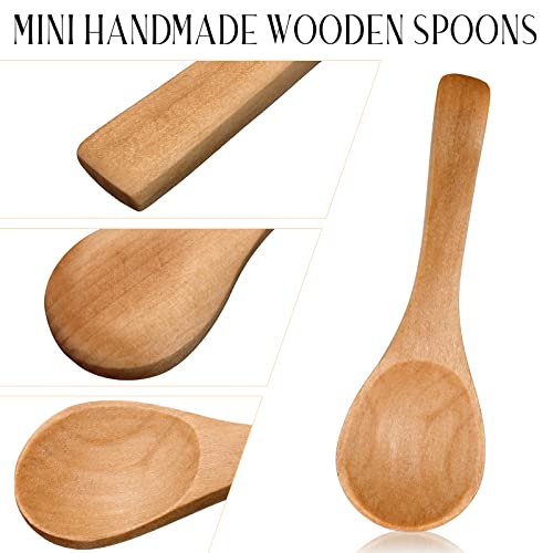 Bokon 150 Pieces Small Wooden Spoons Mini Wooden Salt Spoon Wood Serving Tasting Spoons Condiments Spice Spoon Wooden Teaspoon Spoons For Kitchen Cooking Eating Seasoning Honey Coffee Tea Sugar Jar #TOP2