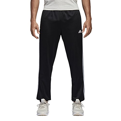 adidas Men's Athletics Essential Tricot 3 Stripe Tapered Pants, Black/White, Large