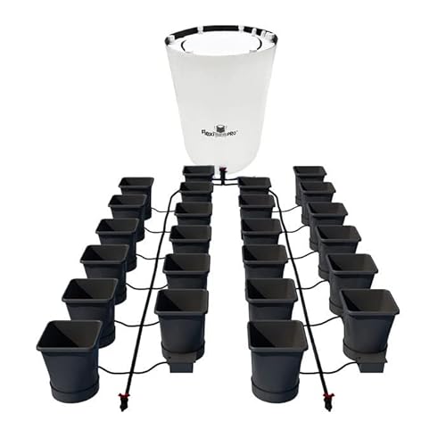 AutoPot 24Pot XL Systems with 6.6 Gal Plastic Pots and 105 Gal PRO FlexiTank (*Includes AIRBASES and AIRDOMES) Self-Watering, Gravity-Fed Hydroponic System (24PotXL - 6.6 Gal - 105 Gal PRO FlexiTank)
