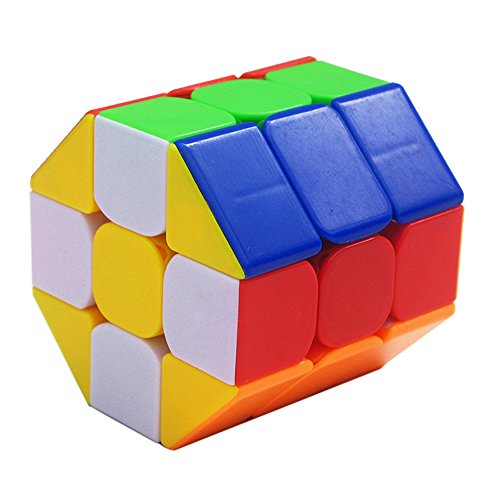 HJXDtech -Creative Nouveau déformé 3x3x3 Cube Magique, Irrégulier 3 Couches octogonale Cube Puzzle Cube sans Autocollants Rouge Cover