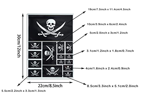 Image of CANTENDO 3 Pack Pirate Jack Rackham Flag Decal - Pirate Jack Rackham Flags Reflective Vinyl Car Stickers - for Car Window Bumper Waterproof Sticker (12 x 8.5 Inch)